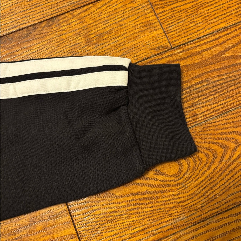 Adidas Black 1/4 Zip-Up Sweater with White Stripes Size Small NWT - Picture 4 of 15